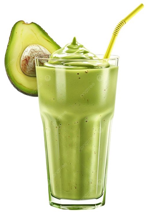 Avocado shake in a tall glass