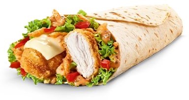 Chicken wrap with lettuce and cheese